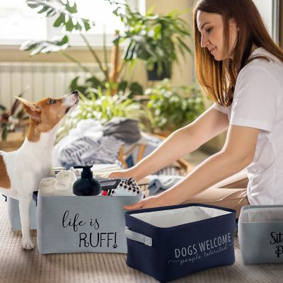 Image showing  3 pc. Home Base Collapsible Dog Toy Storage Bins