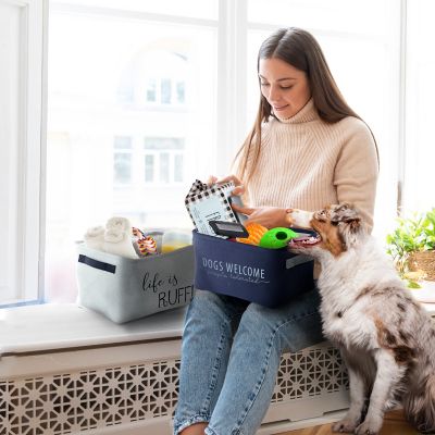 Image showing  3 pc. Home Base Collapsible Dog Toy Storage Bins