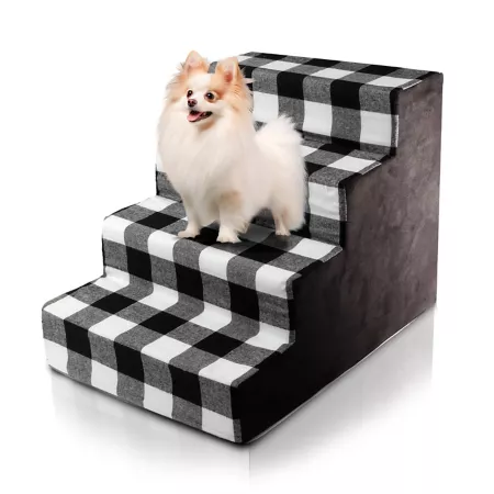 Precious Tails Checkered High Density Foam Pet Stairs Household Pet Ramps & Steps