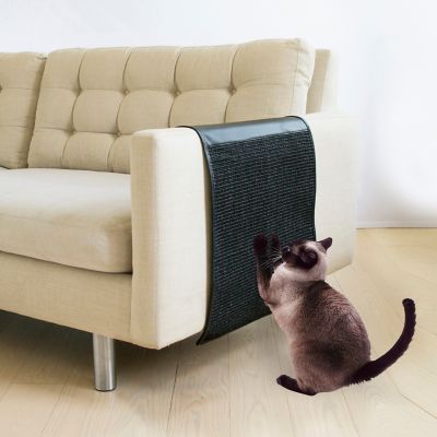 Image showing  Vegan Leather Cat Scratching Sofa Guard, Black