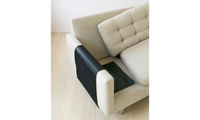 Image showing  Vegan Leather Cat Scratching Sofa Guard, Black