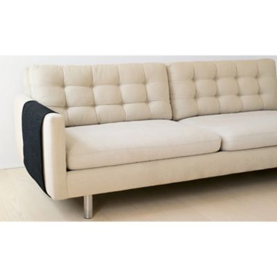 Image showing 5 th Homebase Vegan Leather Cat Scratching Sofa Guard, Black