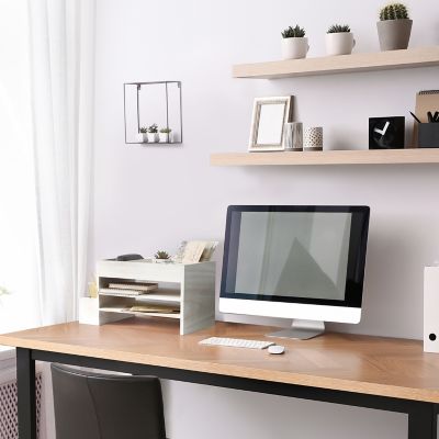 Elegant Designs Home Office Tiered Desk Organizer with Storage Cubbies and Letter Tray