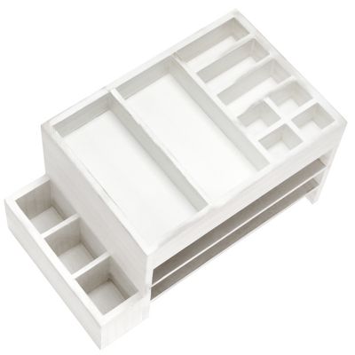 Image showing  Home Office Tiered Desk Organizer with Storage Cubbies and Letter Tray