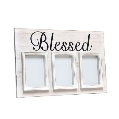 Elegant Designs 4 in. x 6 in. 3-Photo Collage Picture Frame, Blessed