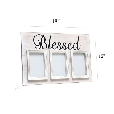 Image showing  4 in. x 6 in. 3-Photo Collage Picture Frame, Blessed