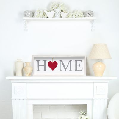 Image showing  23 in. Rustic Farmhouse Wooden Seasonal Interchangeable Symbol Home Frame with 12 Ornaments, White