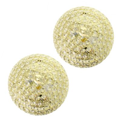 Image showing  2-Light Crystal Glam Flush-Mount Ceiling Lights, Gold, 2 pc.