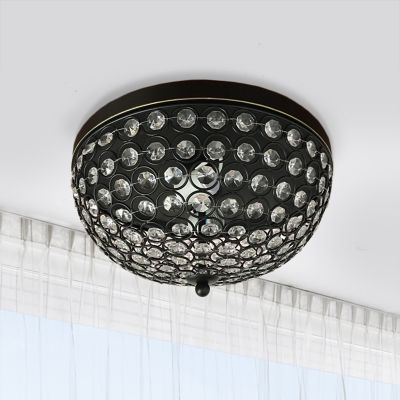 Image showing  2-Light Crystal Glam Flush-Mount Ceiling Lights, Restoration Bronze, 2 pc.