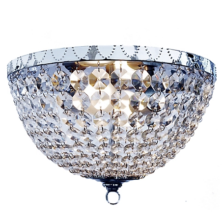 Lalia Home 2-Light Crystal Glam Flush-Mount Ceiling Light, 13 in.