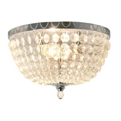 Image showing  2-Light Crystal Glam Flush-Mount Ceiling Light, 13 in.