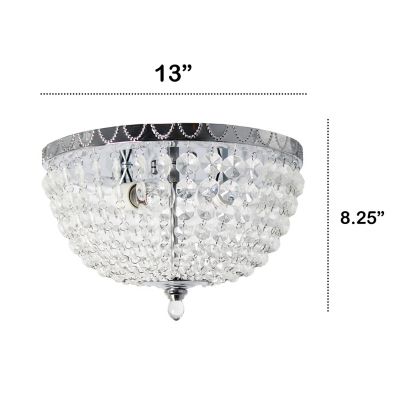 Image showing  2-Light Crystal Glam Flush-Mount Ceiling Light, 13 in.