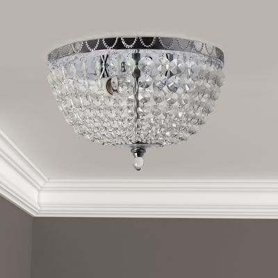 Image showing  2-Light Crystal Glam Flush-Mount Ceiling Light, 13 in.