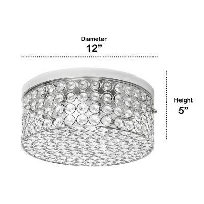 Image showing  2-Light Glam Flush-Mount Round Light, Chrome