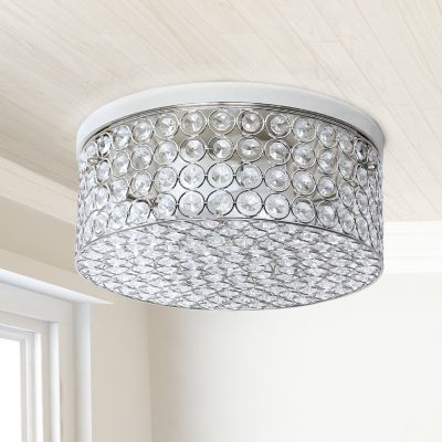 Image showing  2-Light Glam Flush-Mount Round Light, Chrome