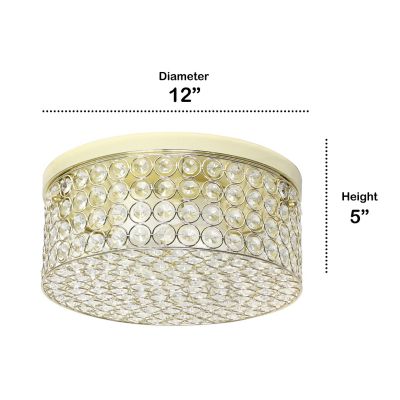 Image showing  2-Light Glam Flush-Mount Round Light, Gold