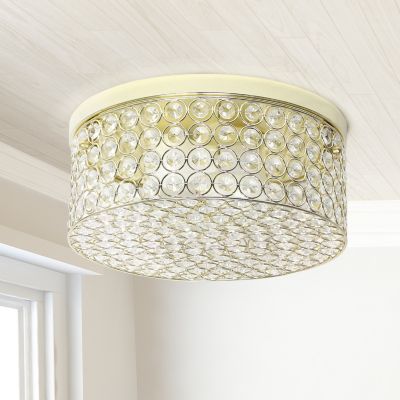 Image showing  2-Light Glam Flush-Mount Round Light, Gold