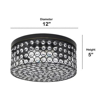 Image showing  2-Light Glam Flush-Mount Round Light, Restoration Bronze