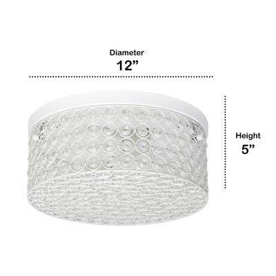 Image showing  2-Light Glam Flush-Mount Round Light, White