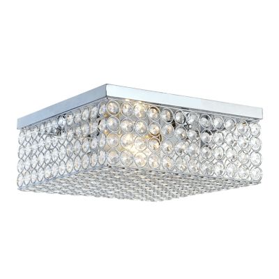 Image showing  2-Light Glam Flush-Mount Square Light, Chrome