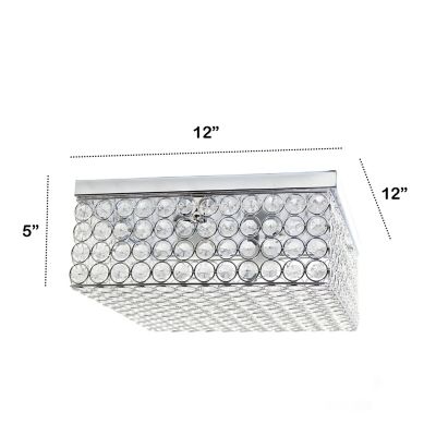 Image showing  2-Light Glam Flush-Mount Square Light, Chrome