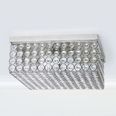 Image showing  2-Light Glam Flush-Mount Square Light, Chrome