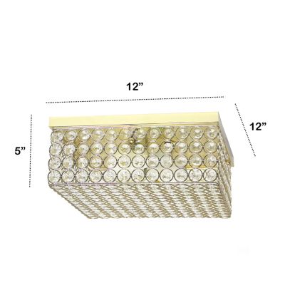 Image showing  2-Light Glam Flush-Mount Square Light, Gold