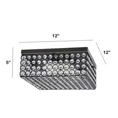 Image showing  2-Light Glam Flush-Mount Square Light, Restoration Bronze