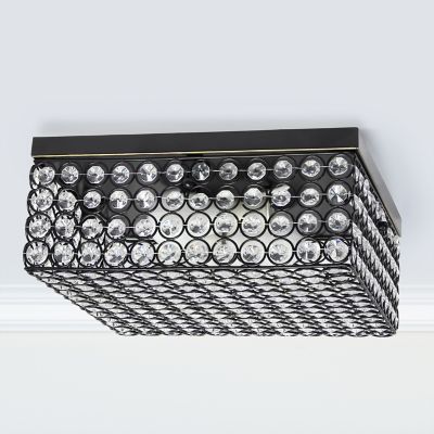 Image showing  2-Light Glam Flush-Mount Square Light, Restoration Bronze