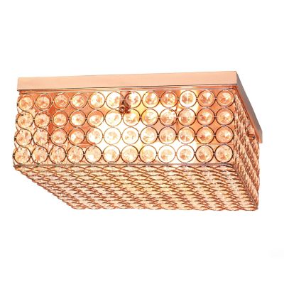 Image showing  2-Light Glam Flush-Mount Square Light, Rose Gold