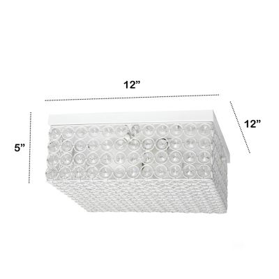 Image showing  2-Light Glam Flush-Mount Square Light, White