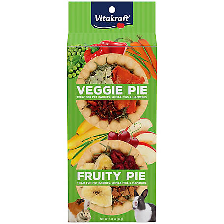 Vitakraft Veggie & Fruity Pie Treat for Pet Rabbits, Guinea Pigs, and Hamsters, 2 pc.