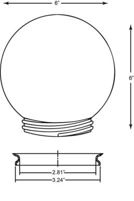 Image showing  6 in. VC Frost Smooth LD Acrylic Globes, 3.24 in. Outside Diameter, Screw Neck, 4-Pack