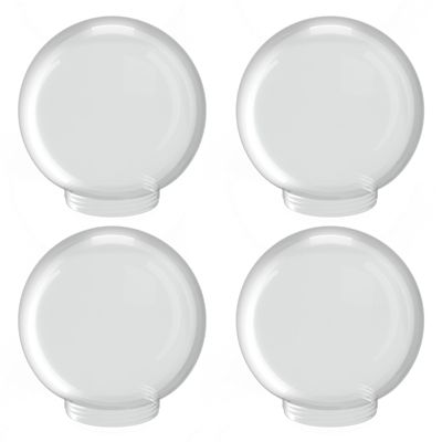 SOLUS 6 in. White Smooth Acrylic Globes, 3.24 in. Outside Diameter, Screw Neck, 4-Pack