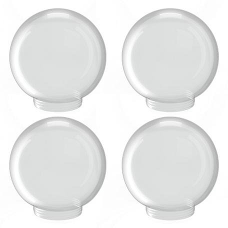 SOLUS 6 in. White Smooth Acrylic Globes, 3.24 in. Outside Diameter, Screw Neck, 4-Pack