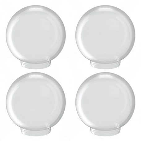 SOLUS 6 in. White Smooth Acrylic Globes, 3.24 in. Outside Diameter, Screw Neck, 4-Pack