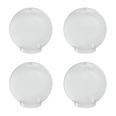 SOLUS 6 in. Clear Prismatic Acrylic Diameter Globes, 3.24 in. Outside Diameter, Screw Neck, 4-Pack