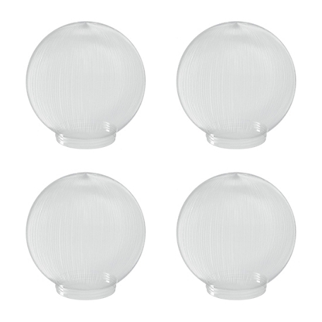 SOLUS 6 in. Clear Prismatic Acrylic Diameter Globes, 3.24 in. Outside Diameter, Screw Neck, 4-Pack