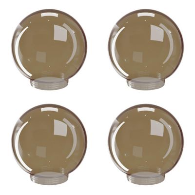 SOLUS 6 in. Smoke Smooth Acrylic Globes, 3.24 in. Outside Diameter, Screw Neck, 4-Pack