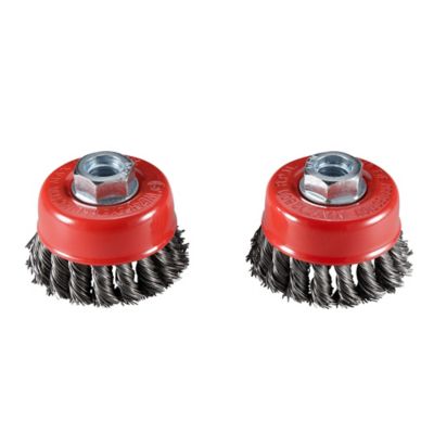 JobSmart 3 in. Metal Knotted Wire Cup Brushes, 2-Pack