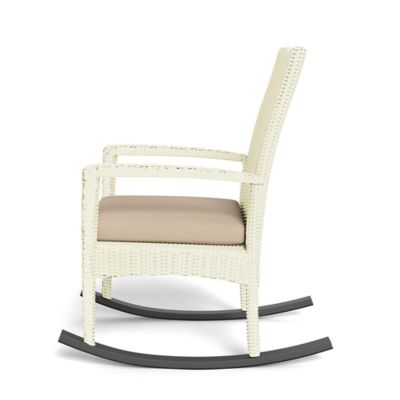 Image showing 7 th Tortuga Outdoor Bayview Wicker Outdoor Rocking Chairs and Side Table Set, Includes Tan Cushions