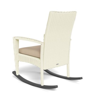 Image showing 8 th Tortuga Outdoor Bayview Wicker Outdoor Rocking Chairs and Side Table Set, Includes Tan Cushions