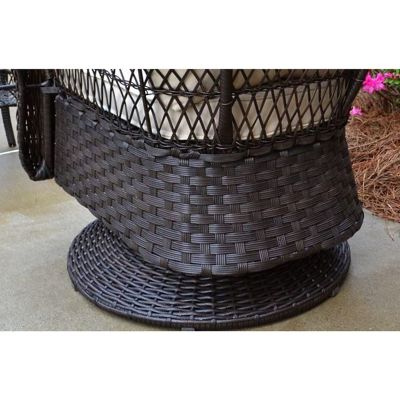 Image showing 5 th Tortuga Outdoor 3 pc. Biloxi Wicker Bistro Set, Includes Outdoor Glider, 2 Swivel Chairs and Bistro Table