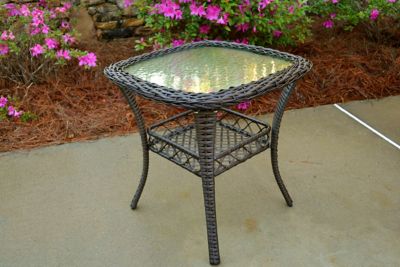 Image showing 6 th Tortuga Outdoor 3 pc. Biloxi Wicker Bistro Set, Includes Outdoor Glider, 2 Swivel Chairs and Bistro Table