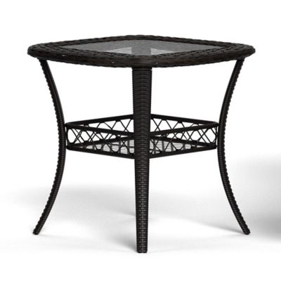 Image showing 9 th Tortuga Outdoor 3 pc. Biloxi Wicker Bistro Set, Includes Outdoor Glider, 2 Swivel Chairs and Bistro Table