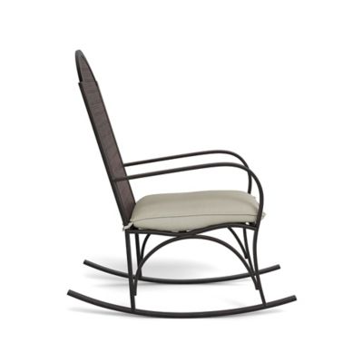 Image showing 8 th Tortuga Outdoor Metal Garden Rocking Chair, Includes Light Tan Cushions