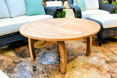 Image showing  40 in. Jakarta Round Teak Outdoor Coffee Table