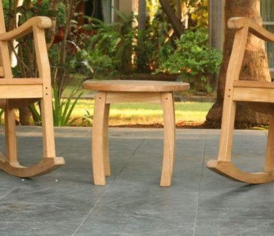 Image showing 6 th Tortuga Outdoor Jakarta Teak Round Outdoor Side Table, 20 in.