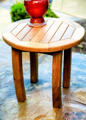 Image showing 9 th Tortuga Outdoor Jakarta Teak Round Outdoor Side Table, 20 in.