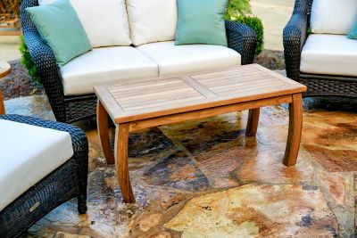 Image showing  Jakarta Teak Wood Rectangular Patio Coffee Table, 20 in. x 40 in.